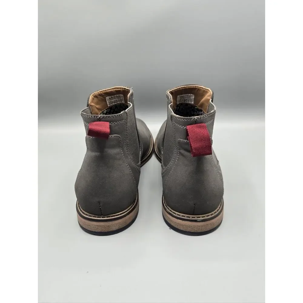 Madden Steve Madden Mens Grey Faux Suede Chelsea Boots Ankle Boots Dress Shoes